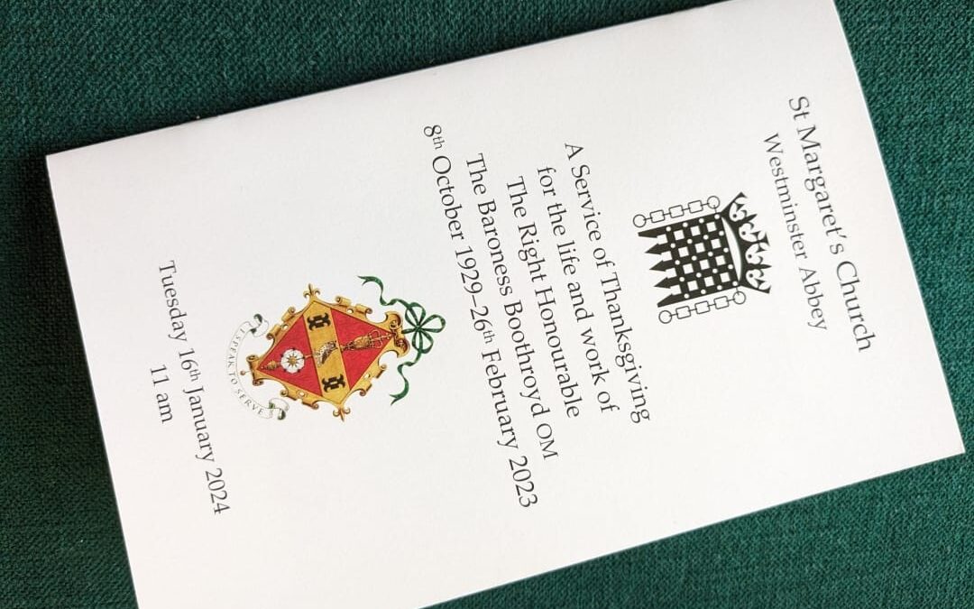 Service of Thanksgiving for the late Baroness Betty Boothroyd