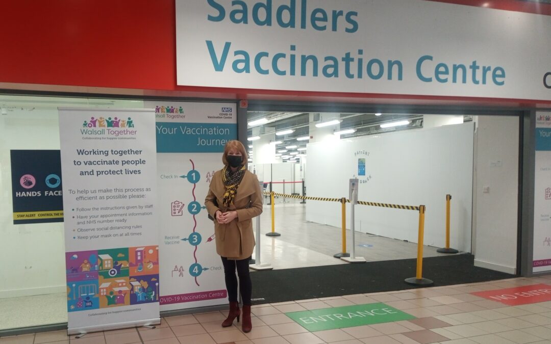 Thank you to the Vaccination Team at the Saddlers Centre in Walsall.